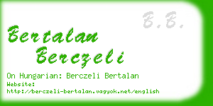 bertalan berczeli business card